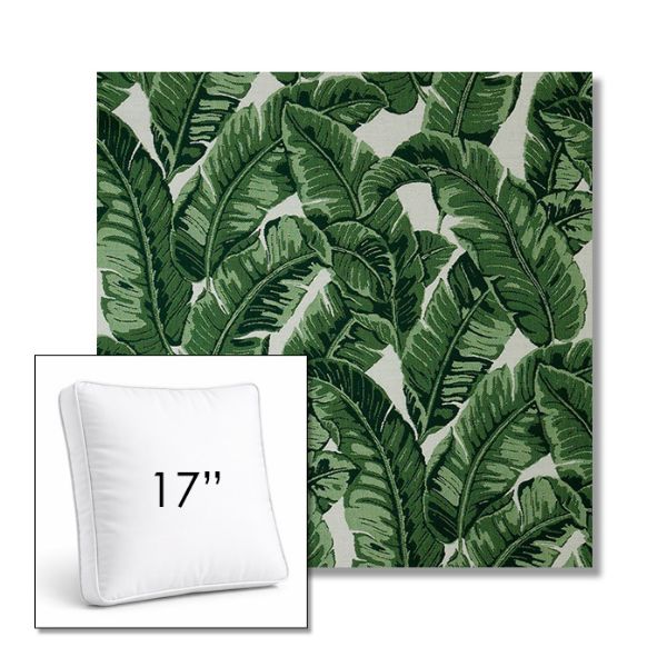 Picture of Tropics Jungle | 17" Square Boxed Sunbrella® Outdoor Pillow (3" Thick)