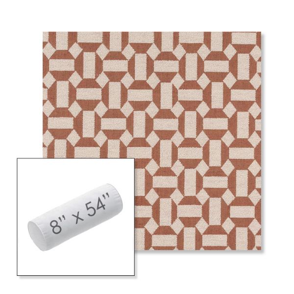 Picture of Assemble Clay | 8" x 54" Outdoor Bolster Pillow Sunbrella® Fabric