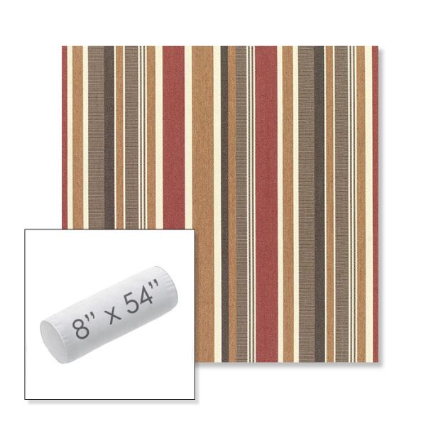 Picture of Brannon Redwood | 8" x 54" Outdoor Bolster Pillow Sunbrella® Fabric