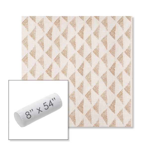 Picture of Etched Angles Congnac | 8" x 54" Outdoor Bolster Pillow Sunbrella® Fabric