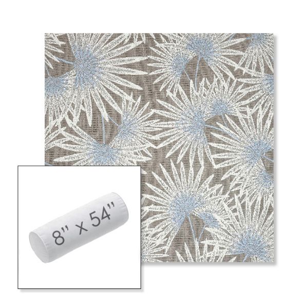 Picture of Etta Vapor | 8" x 54" Outdoor Bolster Pillow Sunbrella® Fabric