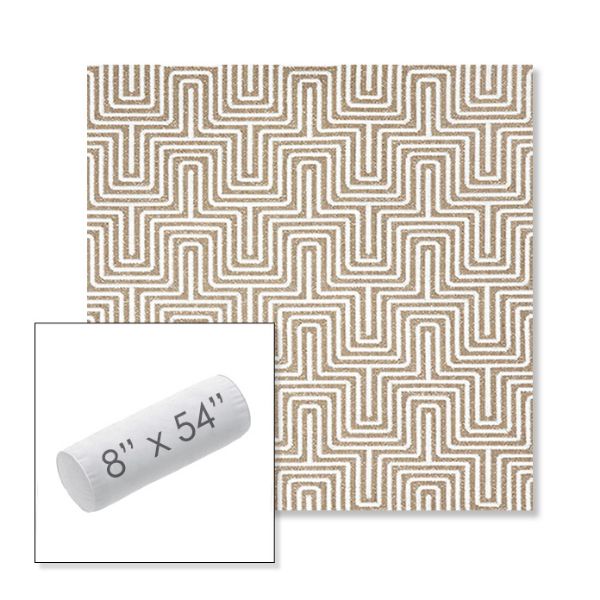 Picture of Figure Mineral | 8" x 54" Outdoor Bolster Pillow Sunbrella® Fabric