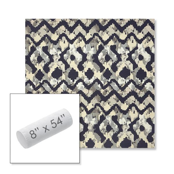 Picture of Inga Midnight | 8" x 54" Outdoor Bolster Pillow Sunbrella® Fabric