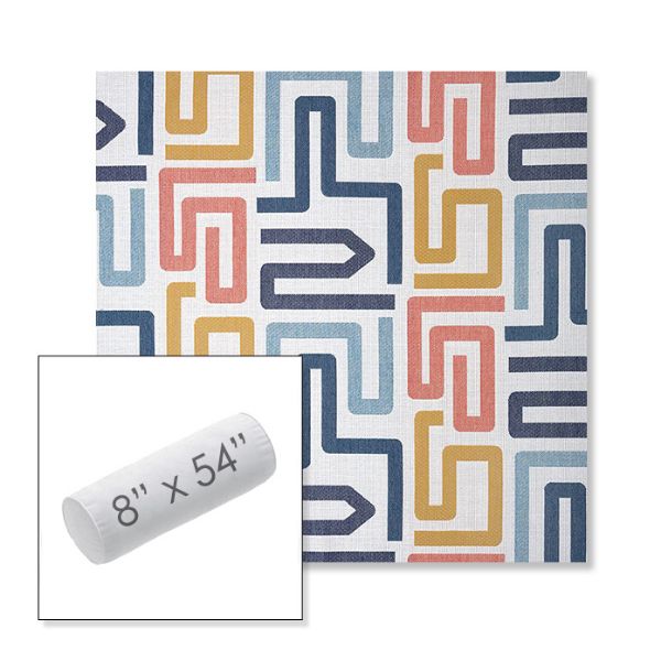 Picture of Labyrinth Fiesta | 8" x 54" Outdoor Bolster Pillow Sunbrella® Fabric