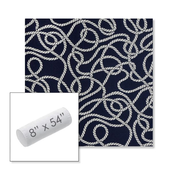 Picture of Maritime Nautical | 8" x 54" Outdoor Bolster Pillow Sunbrella® Fabric