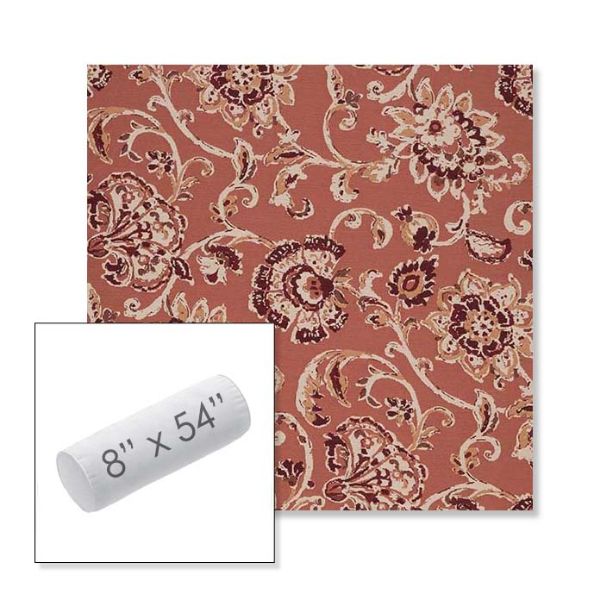 Picture of Martha Floral Rose Vine | 8" x 54" Outdoor Bolster Pillow Sunbrella® Fabric