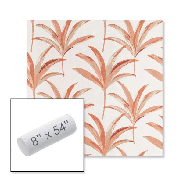 Picture of Martinique Mango | 8" x 54" Outdoor Bolster Pillow Sunbrella® Fabric