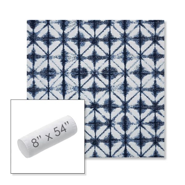 Picture of Midori Indigo | 8" x 54" Outdoor Bolster Pillow Sunbrella® Fabric