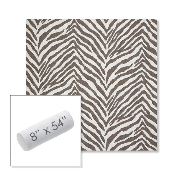 Picture of Namibia Grey | 8" x 54" Outdoor Bolster Pillow Sunbrella® Fabric