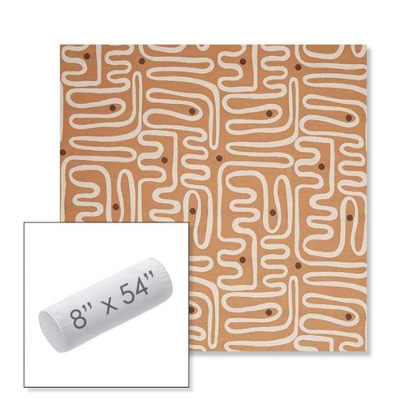 Picture of Nema Peachwood | 8" x 54" Outdoor Bolster Pillow Sunbrella® Fabric