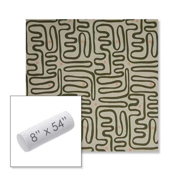 Picture of Nema Sagebrush | 8" x 54" Outdoor Bolster Pillow Sunbrella® Fabric