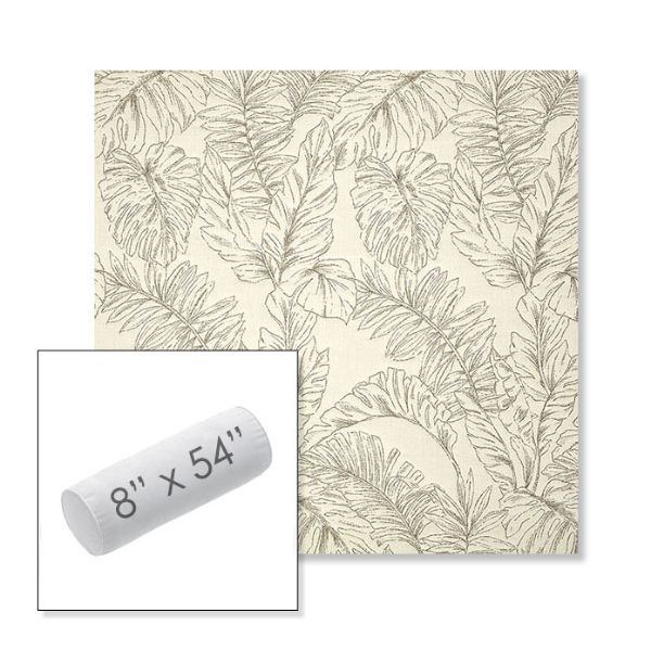 Picture of Palma Whitesand | 8" x 54" Outdoor Bolster Pillow Sunbrella® Fabric