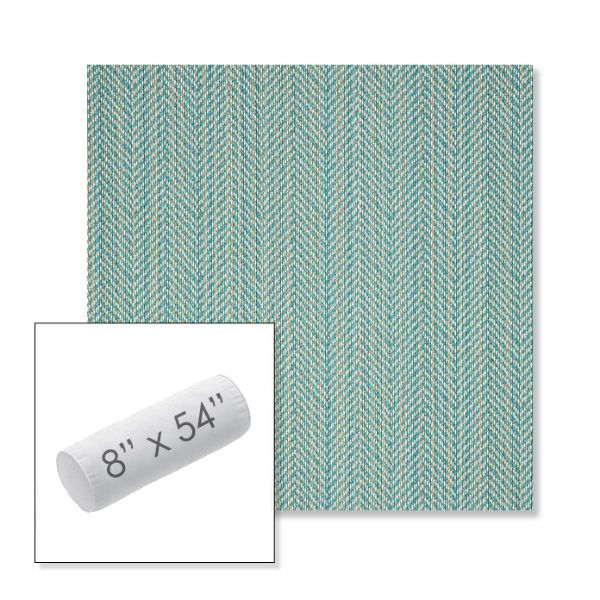 Picture of Posh Aqua | 8" x 54" Outdoor Bolster Pillow Sunbrella® Fabric