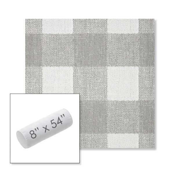 Picture of Preso Pebble | 8" x 54" Outdoor Bolster Pillow Sunbrella® Fabric