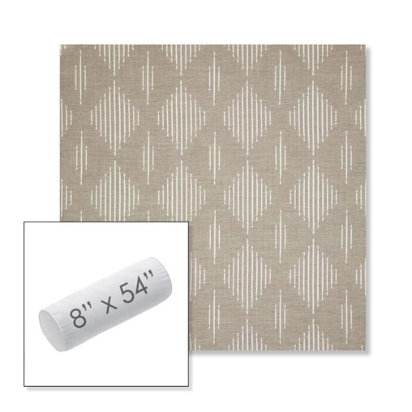 Picture of Spinner Diamond Pebble | 8" x 54" Outdoor Bolster Pillow Sunbrella® Fabric