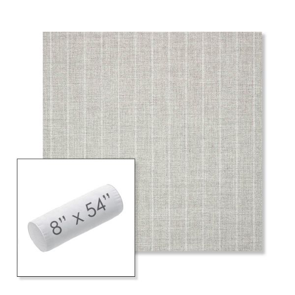 Picture of Ticking Fog | 8" x 54" Outdoor Bolster Pillow Sunbrella® Fabric