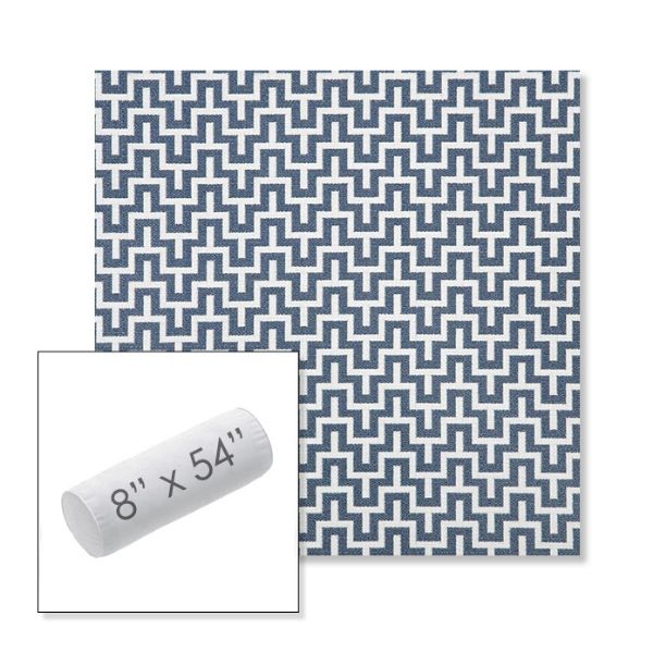 Picture of Underline Denim | 8" x 54" Outdoor Bolster Pillow Sunbrella® Fabric