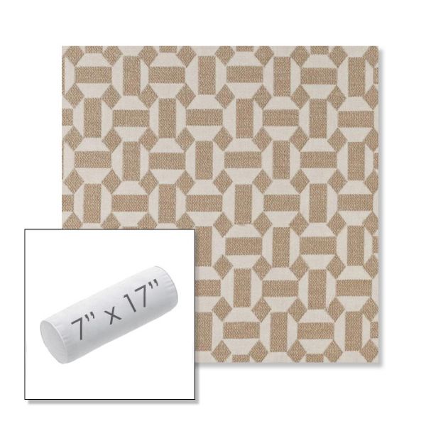 Picture of Assemble Sand | 7" x 17" Outdoor Bolster Pillow Sunbrella® Fabric