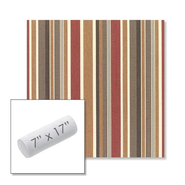 Picture of Brannon Redwood | 7" x 17" Outdoor Bolster Pillow Sunbrella® Fabric