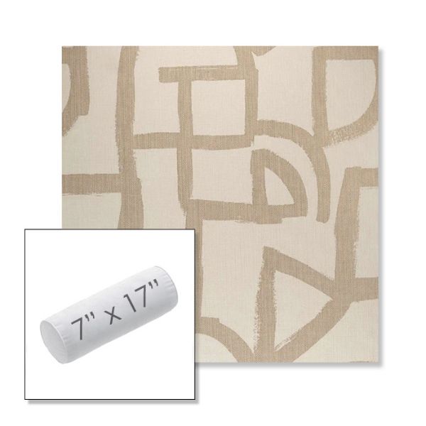 Picture of Brushstroke Stucco | 7" x 17" Outdoor Bolster Pillow Sunbrella® Fabric