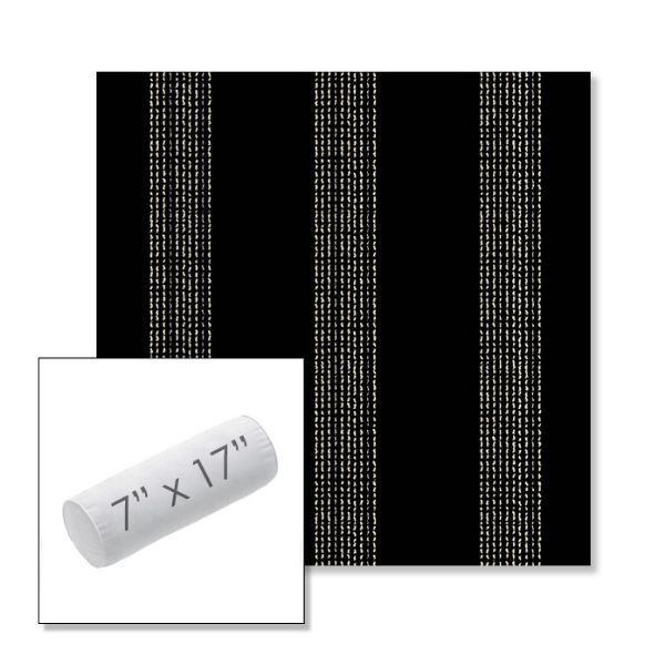 Picture of Caper Onyx | 7" x 17" Outdoor Bolster Pillow Sunbrella® Fabric