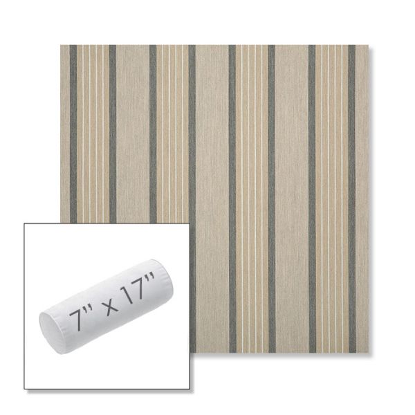 Picture of Cove Pebble | 7" x 17" Outdoor Bolster Pillow Sunbrella® Fabric