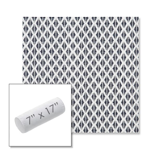 Picture of Detail Navy | 7" x 17" Outdoor Bolster Pillow Sunbrella® Fabric