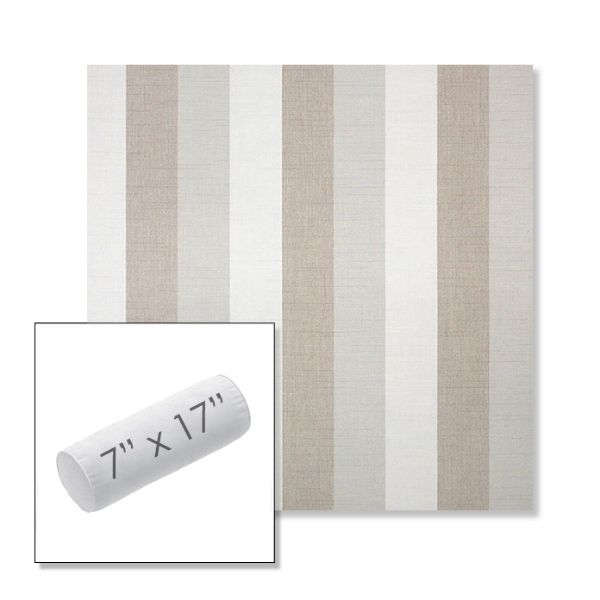 Picture of Direction Linen | 7" x 17" Outdoor Bolster Pillow Sunbrella® Fabric