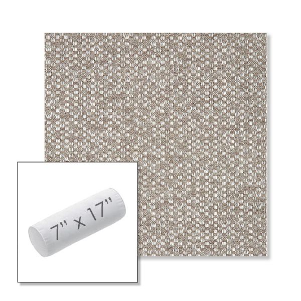 Picture of Dumont Mushroom | 7" x 17" Outdoor Bolster Pillow Sunbrella® Fabric