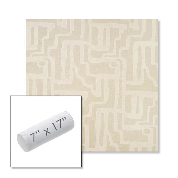 Picture of Escher Alabaster | 7" x 17" Outdoor Bolster Pillow Sunbrella® Fabric