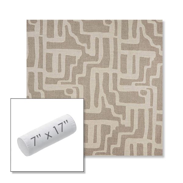 Picture of Escher Greige | 7" x 17" Outdoor Bolster Pillow Sunbrella® Fabric