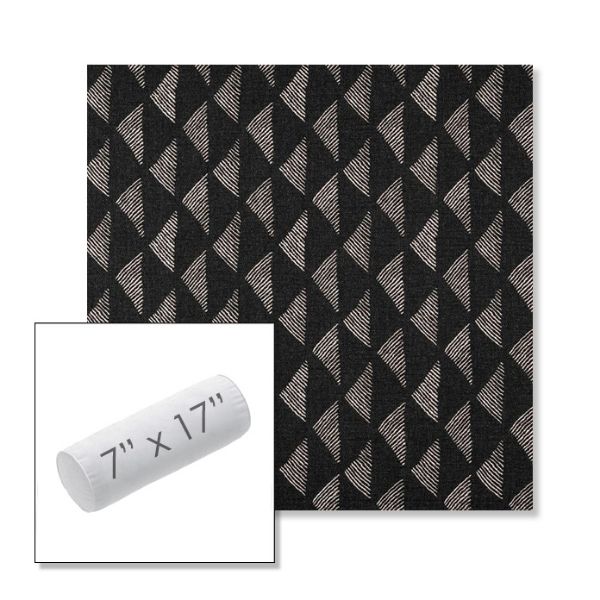 Picture of Etched Angles Char | 7" x 17" Outdoor Bolster Pillow Sunbrella® Fabric