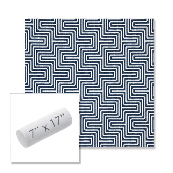 Picture of Figure Indigo | 7" x 17" Outdoor Bolster Pillow Sunbrella® Fabric