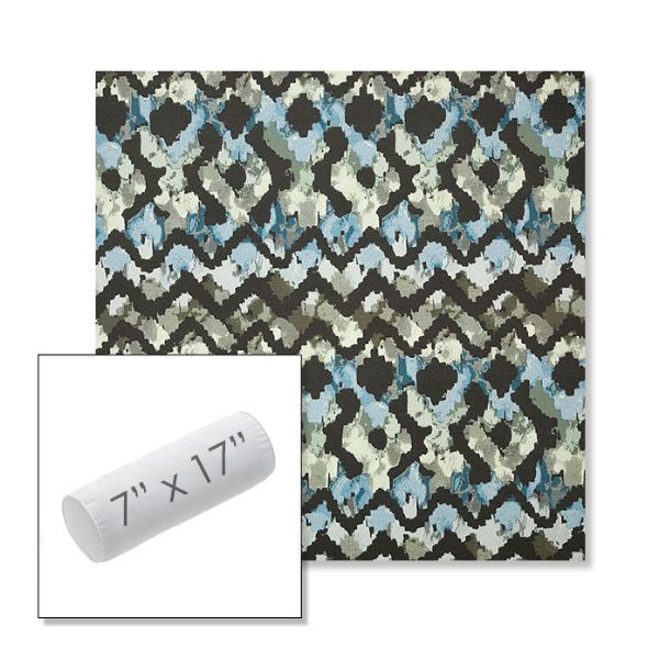 Picture of Inga Green Tea | 7" x 17" Outdoor Bolster Pillow Sunbrella® Fabric