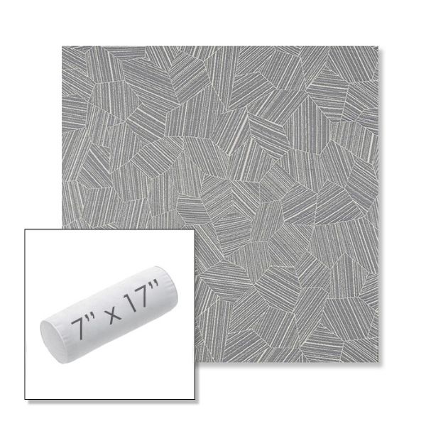 Picture of Leaf Structure Slate | 7" x 17" Outdoor Bolster Pillow Sunbrella® Fabric