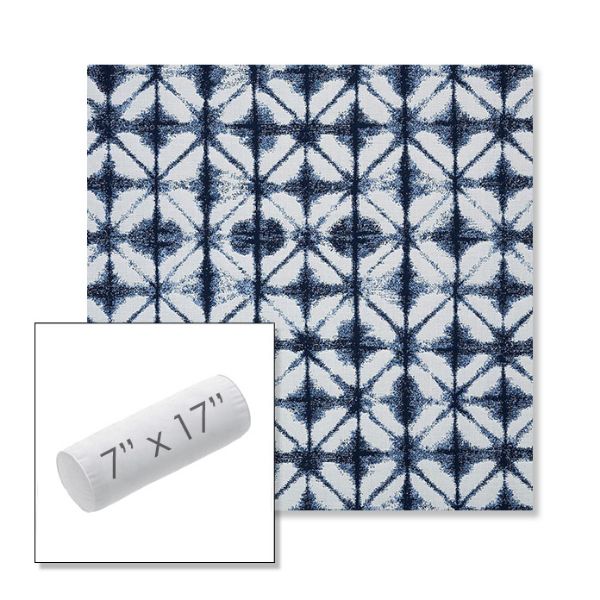 Picture of Midori Indigo | 7" x 17" Outdoor Bolster Pillow Sunbrella® Fabric