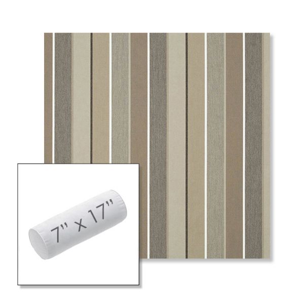 Picture of Milano Char | 7" x 17" Outdoor Bolster Pillow Sunbrella® Fabric