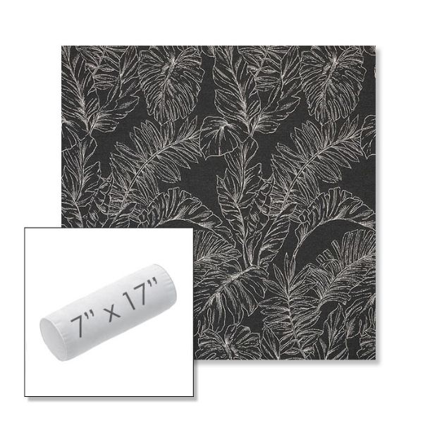 Picture of Palma Shadow | 7" x 17" Outdoor Bolster Pillow Sunbrella® Fabric