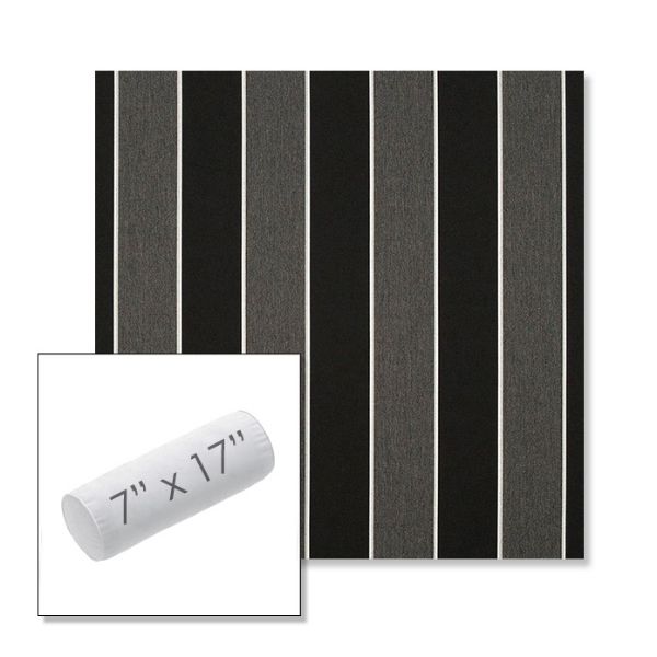 Picture of Peyton Granite | 7" x 17" Outdoor Bolster Pillow Sunbrella® Fabric