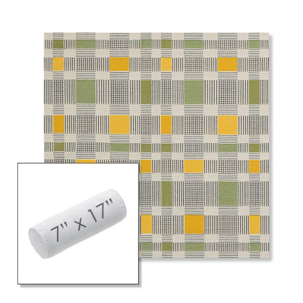 Picture of Rubix Lemon Lime | 7" x 17" Outdoor Bolster Pillow Sunbrella® Fabric