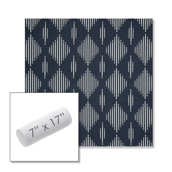 Picture of Spinner Diamond Midnight | 7" x 17" Outdoor Bolster Pillow Sunbrella® Fabric