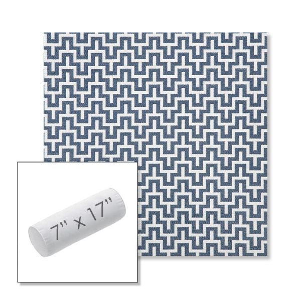 Picture of Underline Denim | 7" x 17" Outdoor Bolster Pillow Sunbrella® Fabric