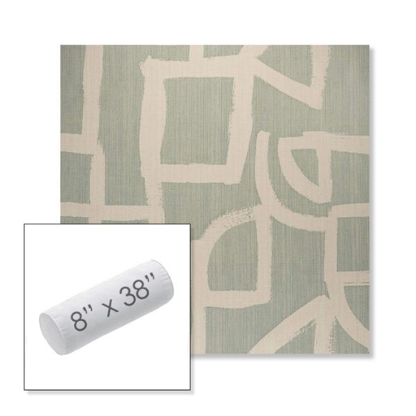 Picture of Brushstroke Duckegg | 8" x 38" Outdoor Bolster Pillow Sunbrella® Fabric