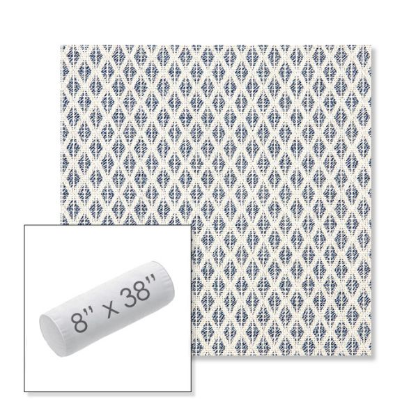 Picture of Detail Denim | 8" x 38" Outdoor Bolster Pillow Sunbrella® Fabric