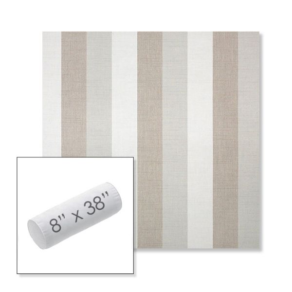 Picture of Direction Linen | 8" x 38" Outdoor Bolster Pillow Sunbrella® Fabric