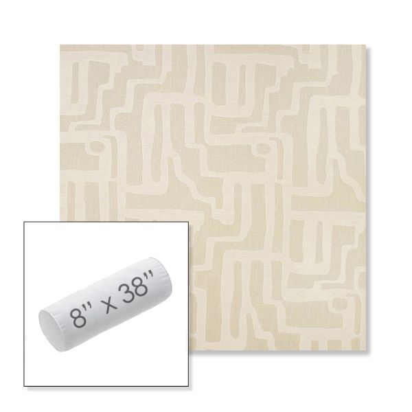 Picture of Escher Alabaster | 8" x 38" Outdoor Bolster Pillow Sunbrella® Fabric