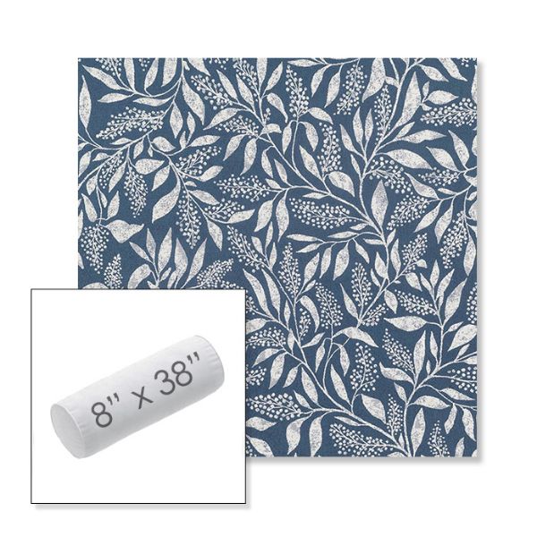 Picture of Exquisite Indigo | 8" x 38" Outdoor Bolster Pillow Sunbrella® Fabric