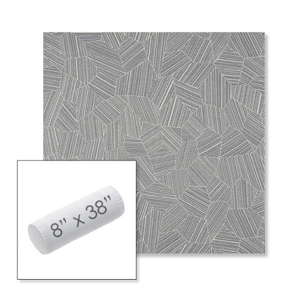 Picture of Leaf Structure Slate | 8" x 38" Outdoor Bolster Pillow Sunbrella® Fabric