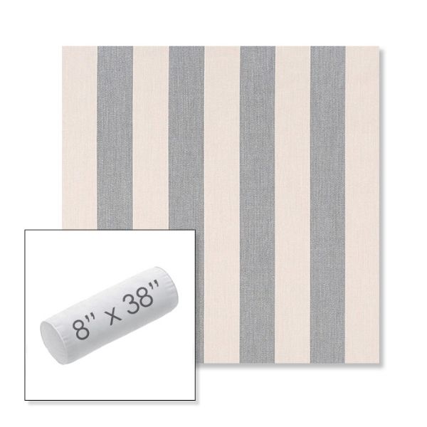 Picture of Leisure Denim | 8" x 38" Outdoor Bolster Pillow Sunbrella® Fabric