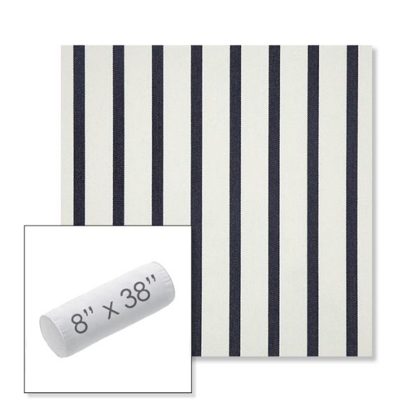 Picture of Lido Indigo | 8" x 38" Outdoor Bolster Pillow Sunbrella® Fabric